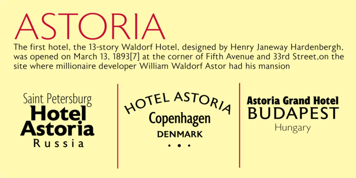Astoria Family: The Perfect Font for Small Business Branding
